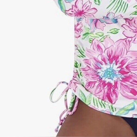 Stella Parker Long Sleeve Rash guard UPF 30 Floral Pull Over Swim Shirt Size XL - Picture 3 of 14